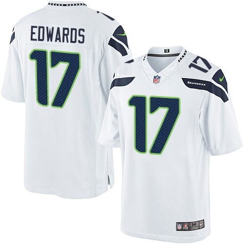 Men's Limited Braylon Edwards Nike Jersey White Road - #17 NFL Seattle Seahawks